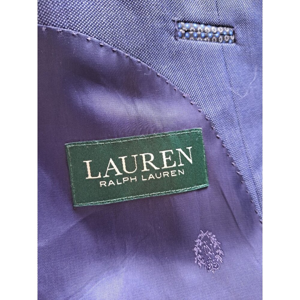Ralph Lauren Mens Navy Blue Two-Button Blazer Jacket Notched Lapel Wool Bld 48R - Picture 10 of 14